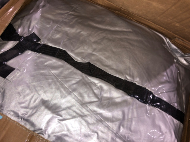 Photo 1 of Kayme 300D Oxford Travel Trailer RV Cover, Tearproof Waterproof Windproof 22-24ft Camper Cover, RV Tarp Anti-UV Snowproof with Zipper Door, Wind Protector Straps?4 Tire Covers, and Jack Cover.