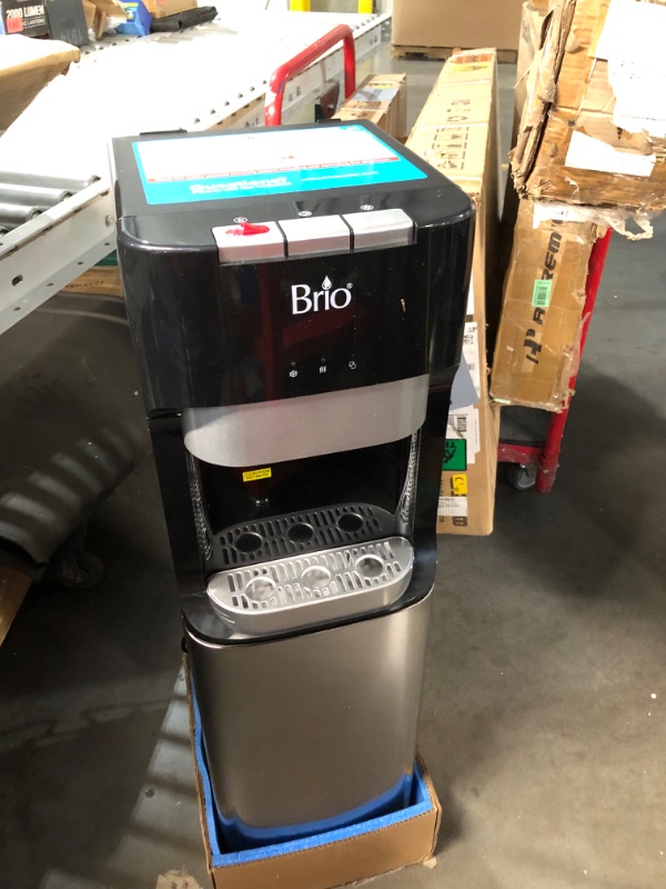 Photo 3 of ***USED - POWERS ON - UNABLE TO TEST FURTHER***
Brio Bottom Loading Water Cooler Dispenser for 5 Gallon Bottles - 3 Temperatures with Hot, Room & Cold Spouts, Child Safety Lock, LED Display with Empty Bottle Alert, Stainless Steel