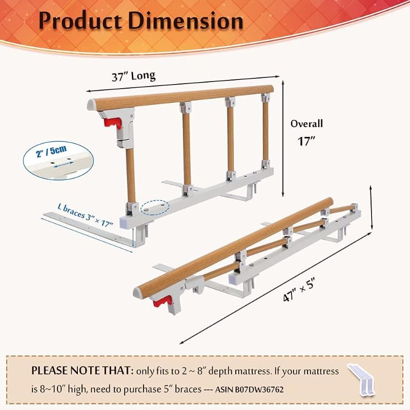 Photo 1 of Bed Rail with Leg Lifter Strap for Elderly Adults Bed Cane Rails Side Assist Handle Bar Medical Bed Safety Assisting Rails Guard Folding Hospital Bed Railings Bumper