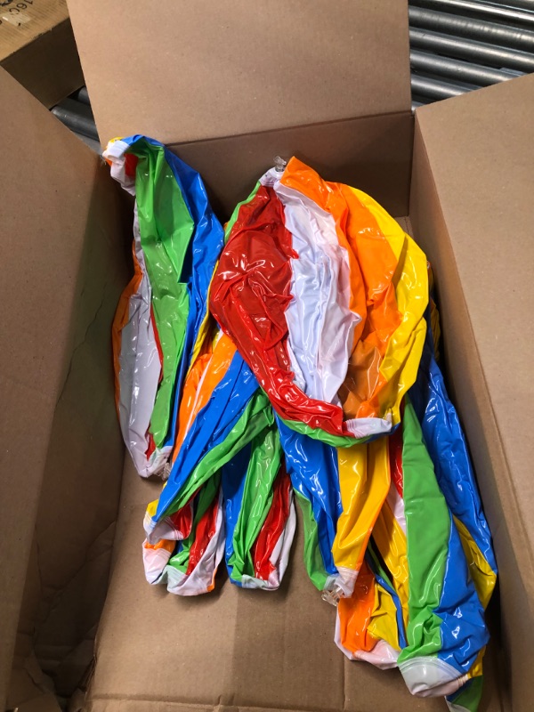 Photo 1 of Beach Balls Kids Pool Party Toys 12" Inflatable Blow Up Balls Bulk 12 Pack Summer Water Fun Lake Games Toddler Outdoor Activity Gifts Hawaiian Tropical Luau Theme Birthday Decorations Favors Supplies