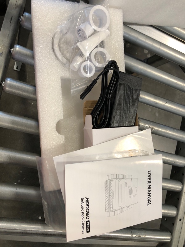 Photo 1 of AIRROBO PC100 Cordless Robotic Pool Cleaner -Pool Vacuum Cleaner for Inground Pools and Above Ground Pools, Scrubbing Pool's Floor, Wall, Waterline, Smart Navigation and parking system, Lasts 120 Mins white