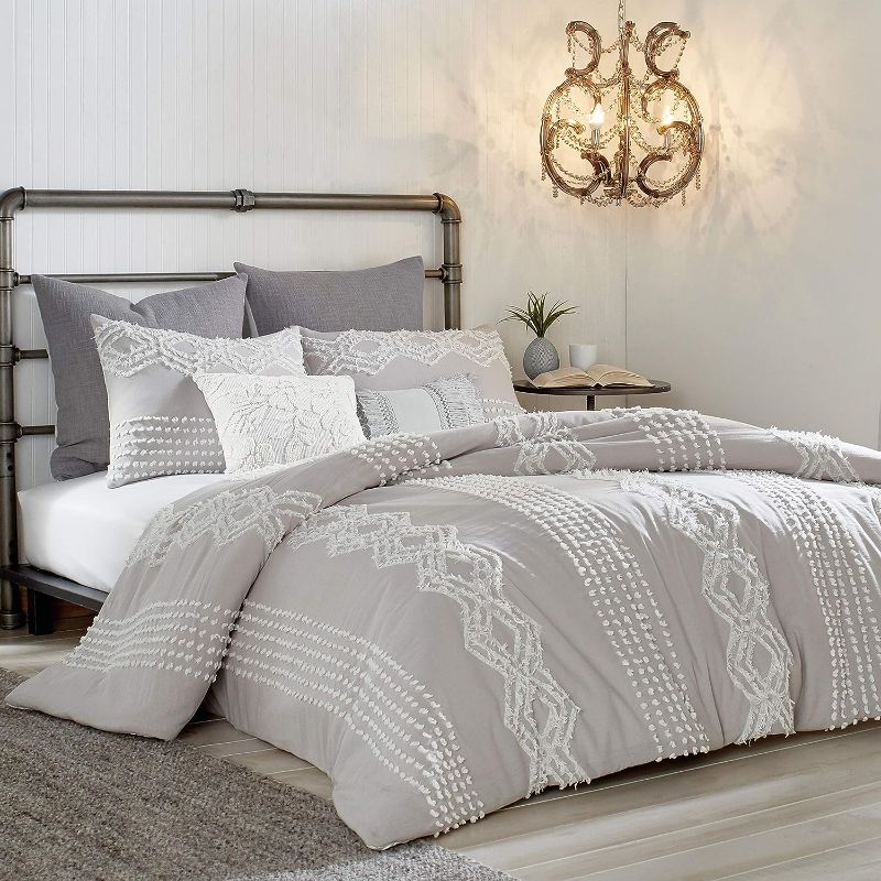 Photo 1 of Peri Home Cut Geo 100% Cotton 3-Piece Comforter and Sham Set, King, Grey
Visit the Peri Home Store