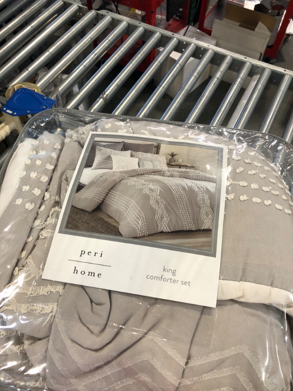 Photo 1 of Peri Home Cut Geo 100% Cotton 3-Piece Comforter and Sham Set, King, Grey
Visit the Peri Home Store