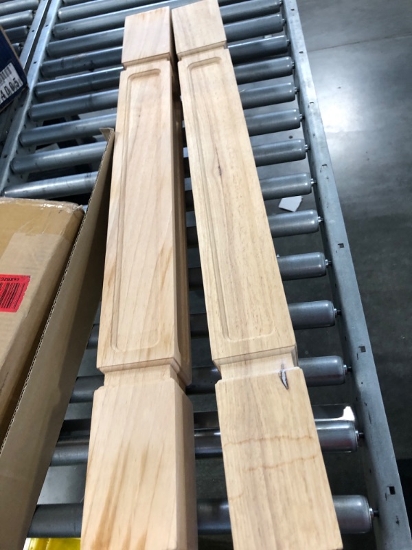 Photo 3 of 35 1/2-inch H 3 1/2-inch W 3 1/2-inch D Cabinet Columns, Btowin 2Pcs Unfinished Square Rubberwood Replacement Island Legs for Large Dining Table & Kitchen Table 3 1/2"W x 3 1/2"D x 35 1/2"H