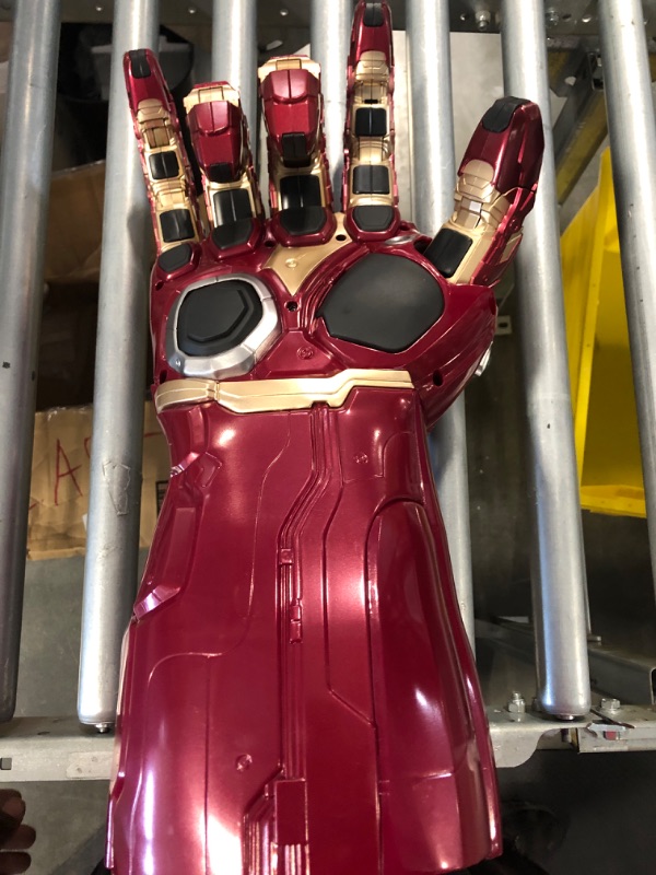 Photo 3 of Avengers Marvel Endgame Red Infinity Gauntlet Electronic Fist Roleplay Toy, Awesome for Kids Halloween Costume, Lights and Sounds, 5+