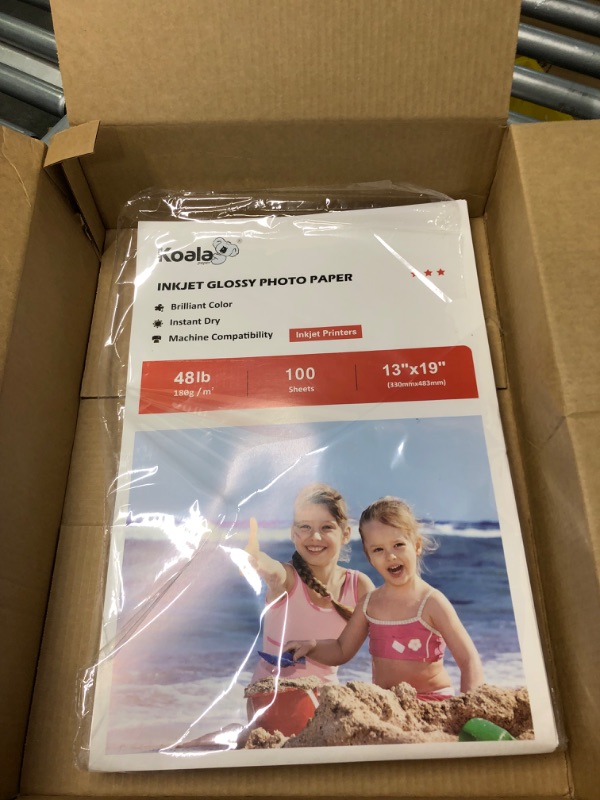 Photo 1 of Koala Glossy Photo Paper 13X19 Inches 100 Sheets Compatible with Inkjet Printer 48lb 13"X19"
