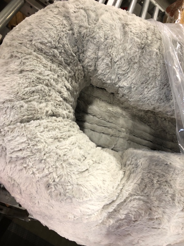 Photo 3 of Best Friends by Sheri The Original Calming Donut Cat and Dog Bed in Lux Fur Gray, Extra Large 45x45 Lux Gray Extra Large 45" x 45" Bed Only