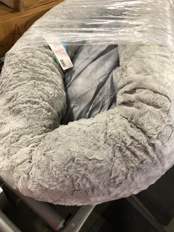 Photo 4 of Best Friends by Sheri The Original Calming Donut Cat and Dog Bed in Lux Fur Gray, Extra Large 45x45 Lux Gray Extra Large 45" x 45" Bed Only