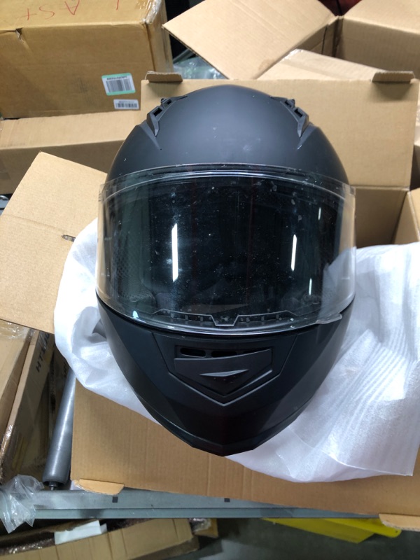 Photo 2 of GLX GX11 Compact Lightweight Full Face Motorcycle Street Bike Helmet with Extra Tinted Visor DOT Approved (Matte Black, X-Large) Matte Black X-Large