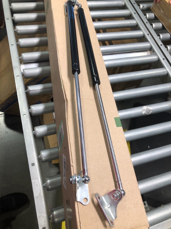 Photo 2 of 15 inch Gas Struts 22.5lb/100N Gas Prop Spring Shock with L Mounts for Light Duty Cabinet Door Lid Tool Toy Storage Box Truck Cap Topper Camper Window Lift Supports (Support Weight 17-25lbs) 15 inch 22.5LB