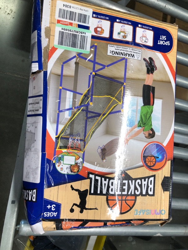 Photo 2 of OMNISAFE Arcade Basketball Hoop Game Set for Kids & Dart Board, Basketball Game Training System, Includes 2 Balls, 1 Air Pump and Slide Ramp