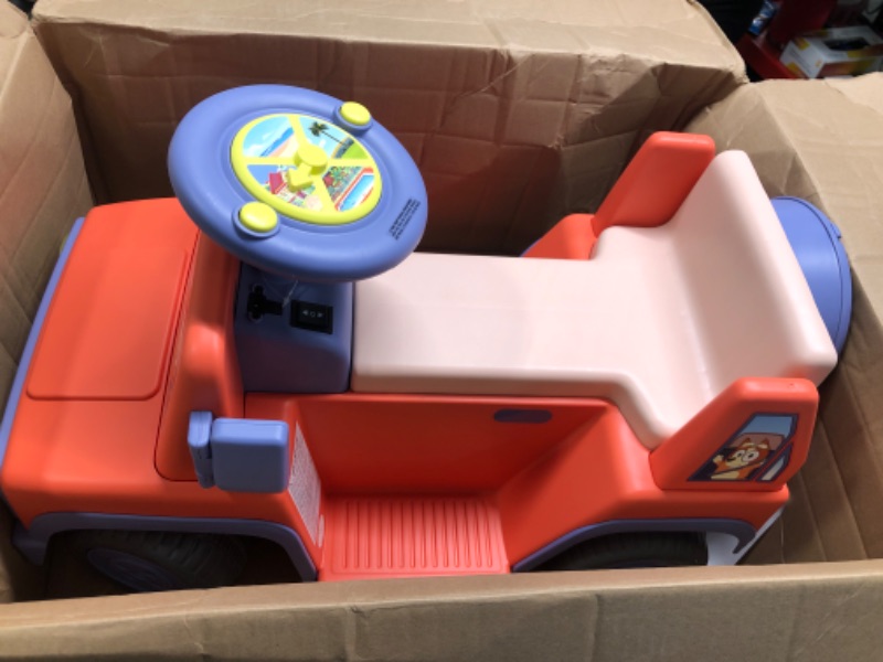 Photo 1 of Bluey 6V Ride On Car for Toddlers - Interactive Electric Car for Kids with Sound Effects & Music, Riding Toy for Boys & Girls, Includes 6V Rechargeable Battery & Charger
