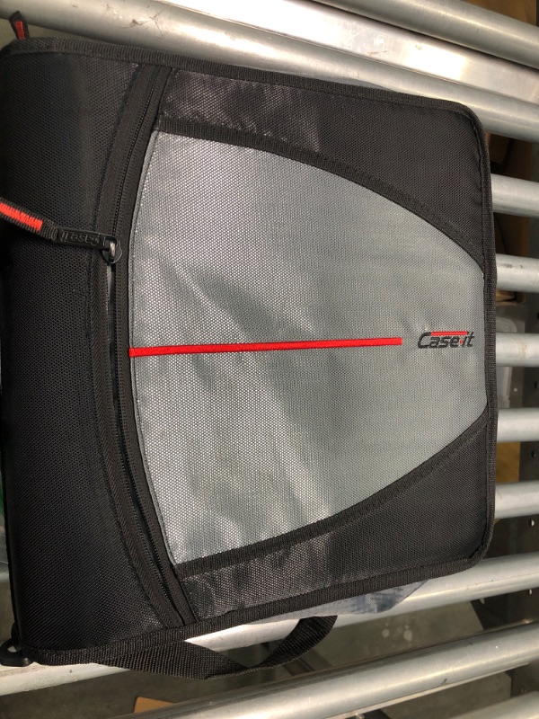 Photo 2 of Case-it The Mighty Zip Tab Zipper Binder - 3 Inch O-Rings - 5 Color Tab Expanding File Folder - Multiple Pockets - 600 Sheet Capacity - Comes with Shoulder Strap - Black D-146 Black Single