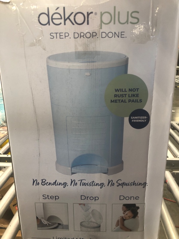 Photo 1 of Dekor Plus Hands-Free Diaper Pail | Soft Blue | Easiest to Use | Just Step – Drop – Done | Doesn’t Absorb Odors | 20 Second Bag Change | Most Economical Refill System |Great for Cloth Diapers