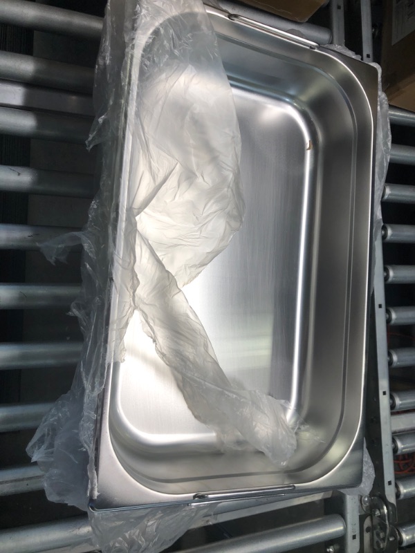Photo 1 of 8 Pcs Hotel Pan Full Size 4 Inch Deep Restaurant Stainless Steel Steam Table Pan with Handle for Commercial Hotel Food Buffet Event Catering Supplies