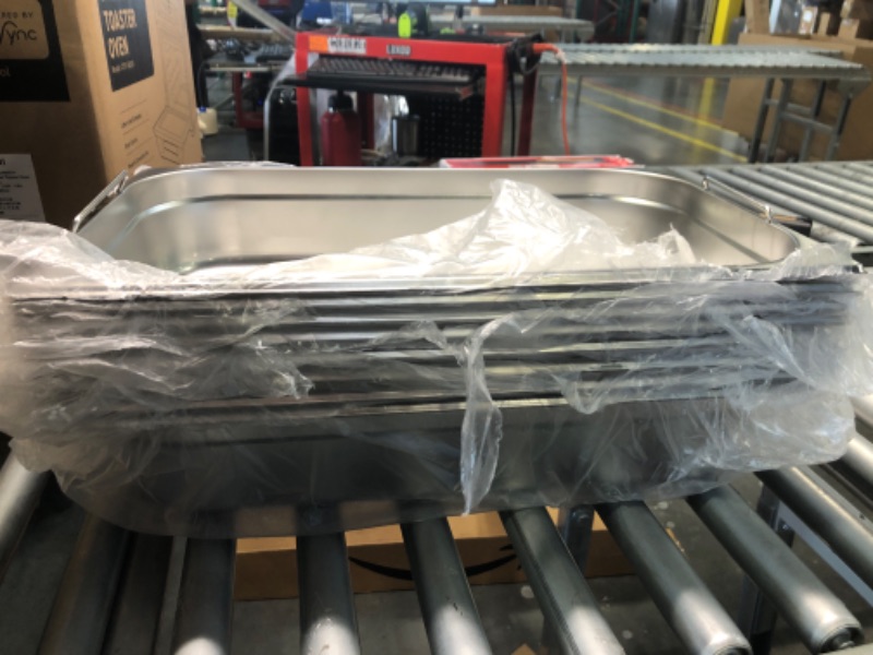 Photo 1 of 8 Pcs Hotel Pan Full Size 4 Inch Deep Restaurant Stainless Steel Steam Table Pan with Handle for Commercial Hotel Food Buffet Event Catering Supplies