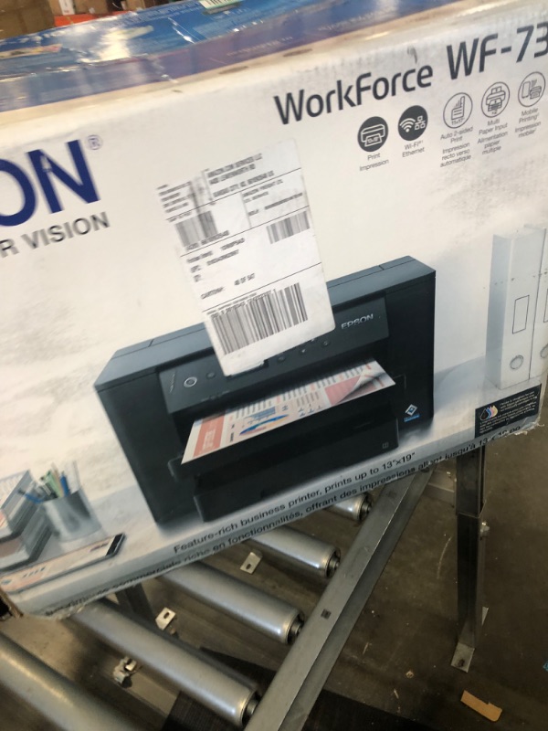 Photo 2 of Epson Workforce Pro WF-7310 Wireless Wide-Format Printer with Print up to 13" x 19", Auto 2-Sided Printing up to 11" x 17", 500-sheet Capacity, 2.4" Color Display, Smart Panel App WF-7310 DUAL TRAY (500 sheets)/PRINT
