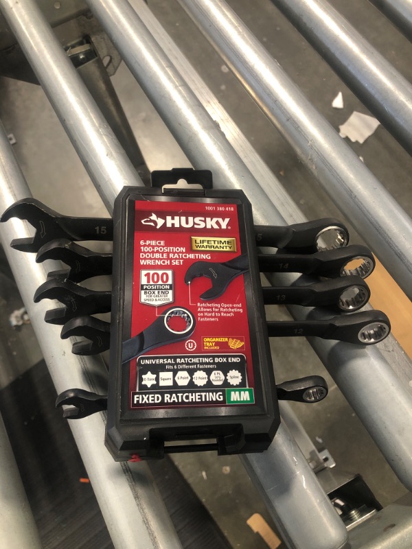 Photo 1 of Husky 100-Position MM Double Ratcheting Wrench Set (6-Piece)