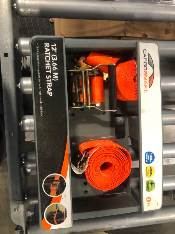 Photo 3 of 2" x 12' 3,000 lb Ratchet Strap for X-Track/E-Track 2 Pk Orange 2"x12' 3000 lb
