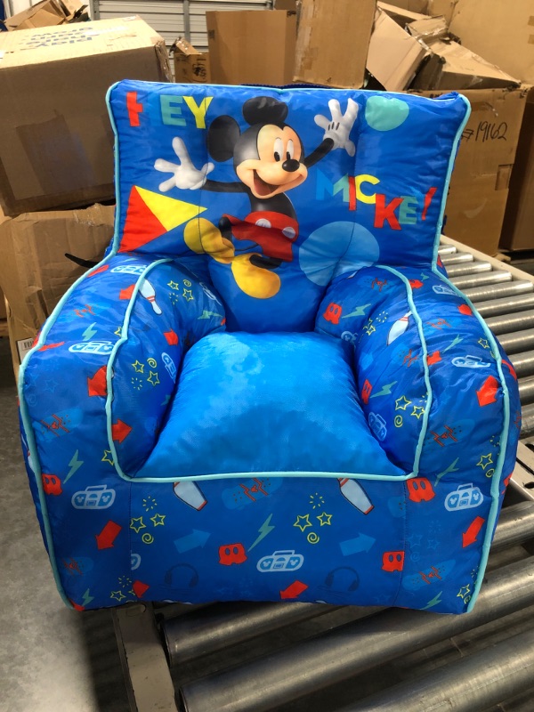 Photo 3 of Disney Mickey Mouse Kids Nylon Bean Bag Chair with Piping & Top Carry Handle