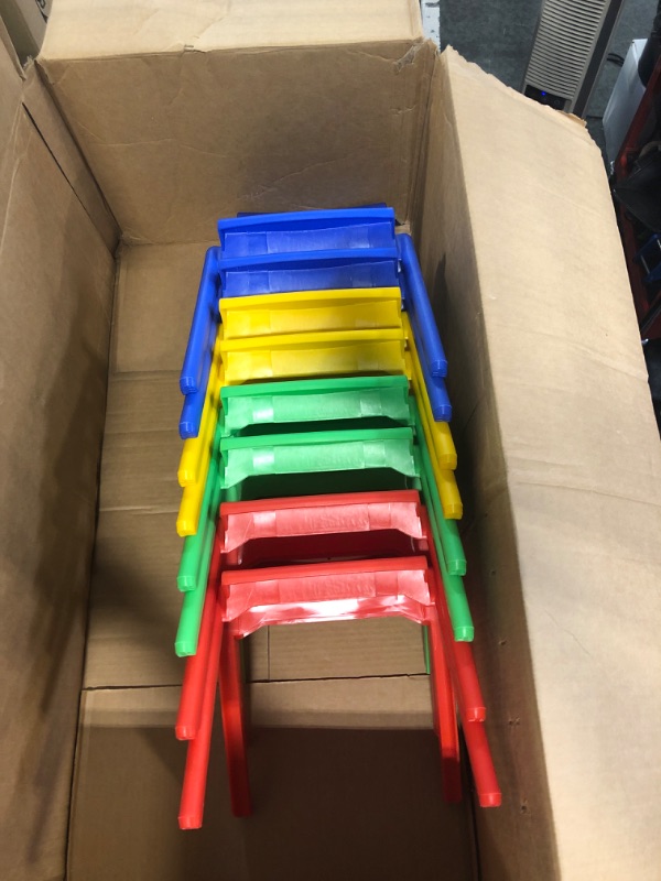 Photo 1 of Tradder 8 Pcs Stackable School Chair Kids Plastic Chairs Preschool Chair with 10.24 Inch Seat Height Toddlers Chair Daycare Classroom Furniture for School Playroom Daycare Preschool Home (Colorful)