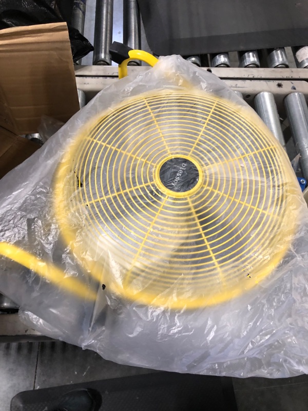 Photo 1 of blessny 14 Inch Rechargeable Floor Fan Solar Powered, 15000mAh battery Portable Cordless Floor Fan with 12 Speeds Metal Blades for Outdoor, Camping, BBQ, Fishing 14-Inch with solar panel