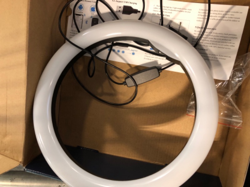 Photo 1 of Phone Holder, 10.2" Selfie Ring Light with 65" Adjustable Tripod Stand, Dimmable LED Ring Light Kit for Tiktok/YouTube/Makeup/Photography,Selfie Stick and Ring Light 2 in 1