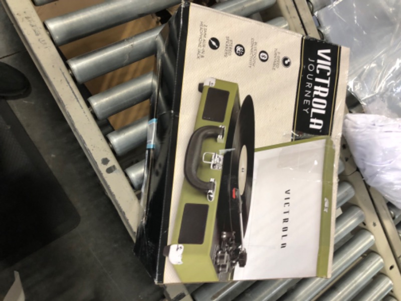Photo 1 of Victrola Vintage 3-Speed Bluetooth Portable Suitcase Record Player with Built-in Speakers | Upgraded Turntable Audio Sound | Green Olive Green Olive Record Player