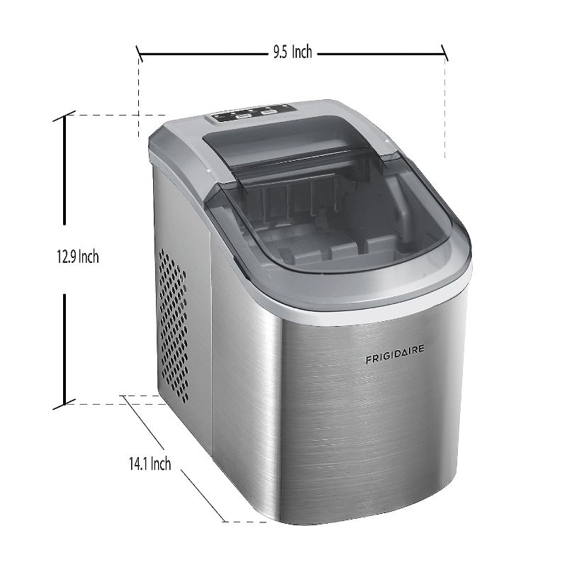 Photo 1 of Frigidaire Countertop Ice Maker, Compact Machine, 26 lbs per day, Stainless