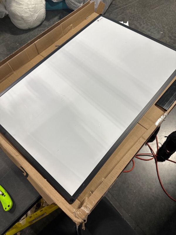 Photo 1 of VIZ-PRO Magnetic Dry Erase White Board, 36 X 24 Inches, Black Aluminium Frame Black 36 X 24 Inches
