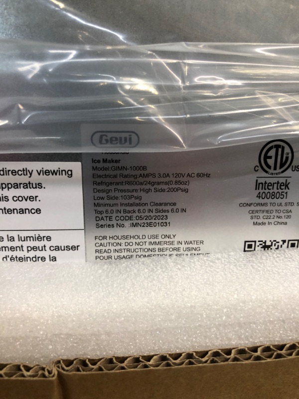 Photo 4 of Gevi Household V2.0 Countertop Nugget Ice Maker | Self Cleaning Pellet Ice Machine | Open and Pour Water Refill | Store Ice Up to 24 Hours | Stainless Steel Housing | Fits Under Wall Cabinet | White Handle - White Coffee