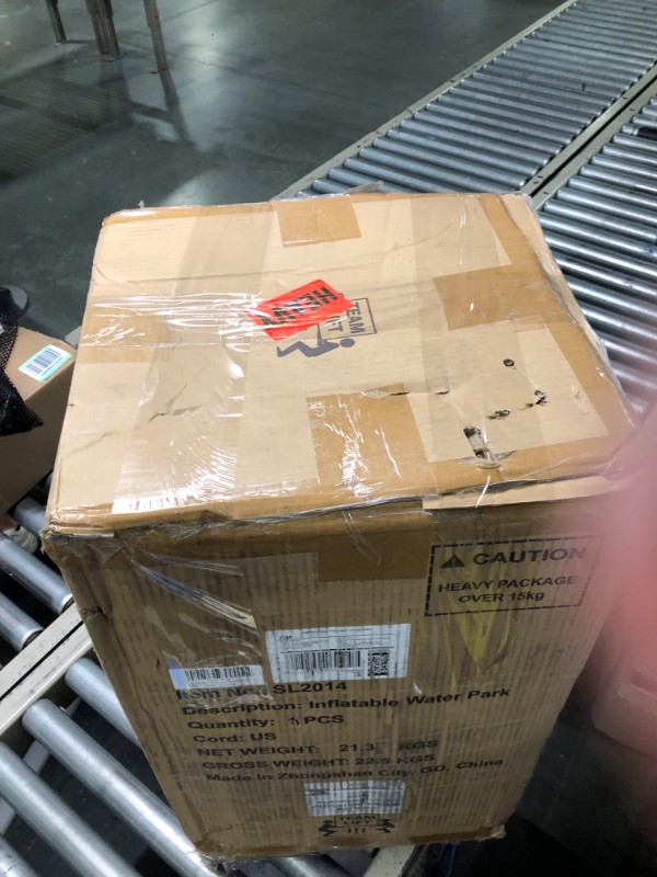 Photo 1 of Sunny & Fun Mega Climb N’ Go Inflatable Water Slide Park – Heavy-Duty for Outdoor Fun - Climbing Wall, 2 Slides, Splash & Deep Pool – Easy to Set Up & Inflate with Included Air Pump & Carrying Case Blue/Red