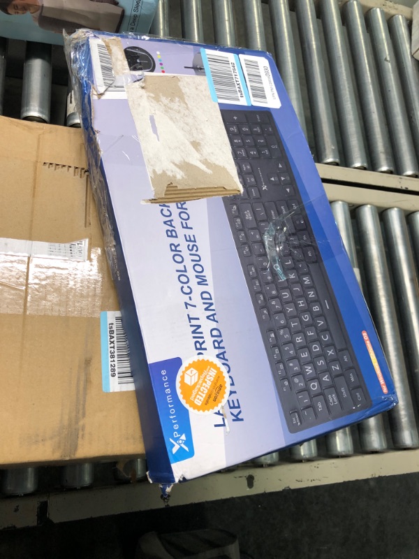 Photo 1 of X9 Performance Large Print Keyboard and Mouse Combo - Easy to See Lighted Big Print Letters - USB Wired Backlit Keyboard and Mouse - Light Up Key Keyboard for Elderly, Low Vision, Visually Impaired