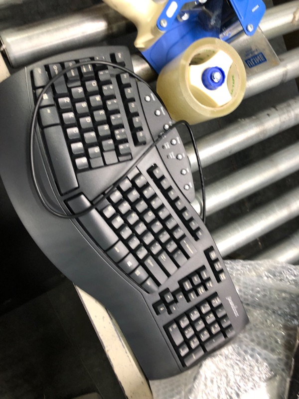 Photo 1 of Perixx Periboard-512 Ergonomic Split Keyboard - Natural Ergonomic Design - Black - Bulky Size 19.09"x9.29"x1.73", US English Layout Wired Black Keyboard