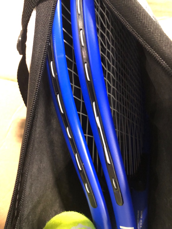 Photo 3 of HIRALIY Adult Recreational 2 Players Tennis Rackets ,27 Inch Super Lightweight Tennis Racquets for Student Training Tennis and Beginners, Tennis Racket Set For Outdoor Games, Including 3 Tennis Balls, 2 Tennis Overgrips and 1 Tennis Bag Blue