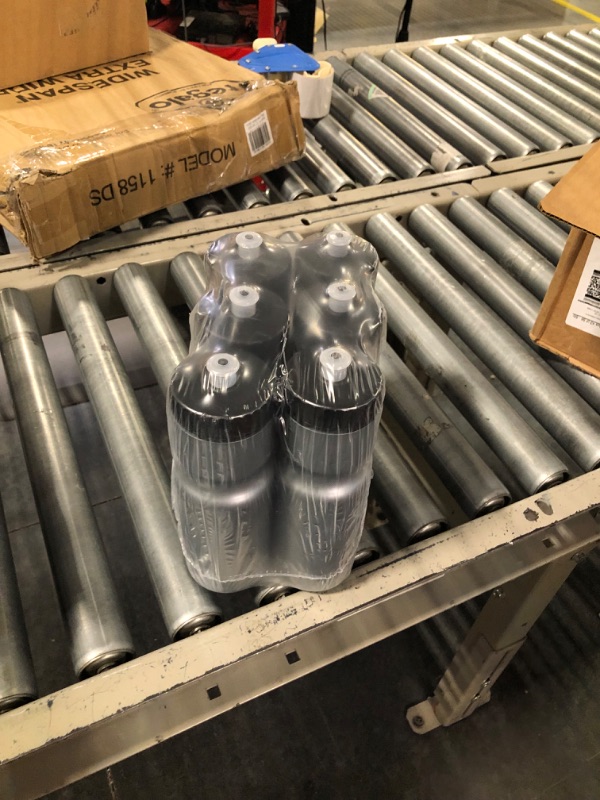 Photo 1 of 50 Strong Sports Water Bottle | 6 Pack of Reusable Squeeze Water Bottles | 22 oz. BPA-Free Plastic Bottles with Pull Top Cap | Made in USA | Top Rack Dishwasher Safe | Fits Most Bike Cages Black/Black