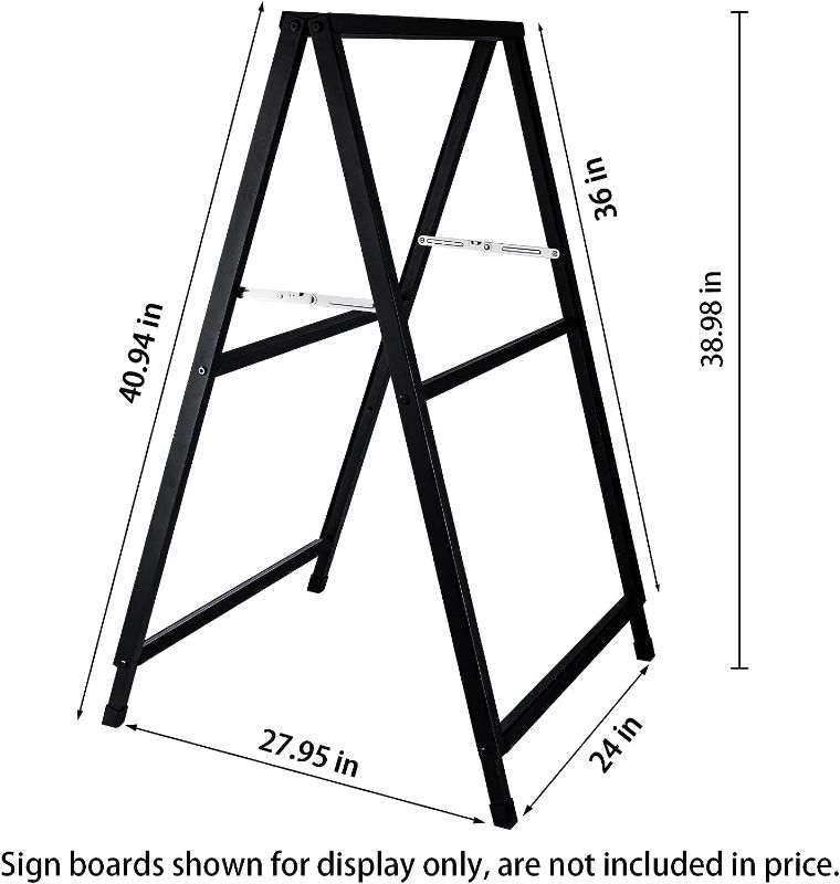 Photo 1 of 24 x 36 Inch A Frame Sign Double-Sided Folding Sandwich Board Heavy Duty Slide-in Sidewalk Signboard for Outdoor Street Advertising Poster
