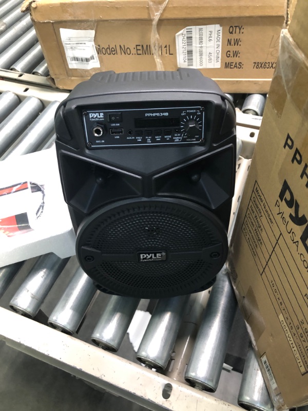 Photo 4 of Pyle Portable Bluetooth PA Speaker System - 240W Remote PPHP634B & -Pro Includes 15ft XLR Cable to 1/4'' Audio Connection, Connector, Black, 10.10in. x 5.00in. x 3.30in. (PDMIC58) Speaker System 240W + 15ft XLR Cable NO MICRPHONE