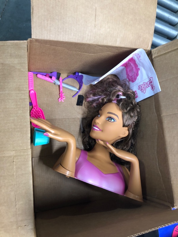 Photo 3 of Barbie Unicorn Party 27-piece Deluxe Styling Head, Brown Hair, Pretend Play, Kids Toys for Ages 5 Up, Amazon Exclusive