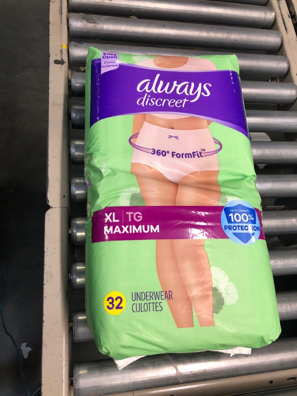 Photo 1 of Always Discreet Incontinence Underwear, Maximum Absorbency, Extra Large,