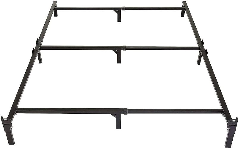 Photo 1 of Amazon Basics Metal Bed Frame, 9-Leg Base for Box Spring and Mattress, Full, Tool-Free Easy Assembly, Black, 74.5" L x 53.5" W x 7" H