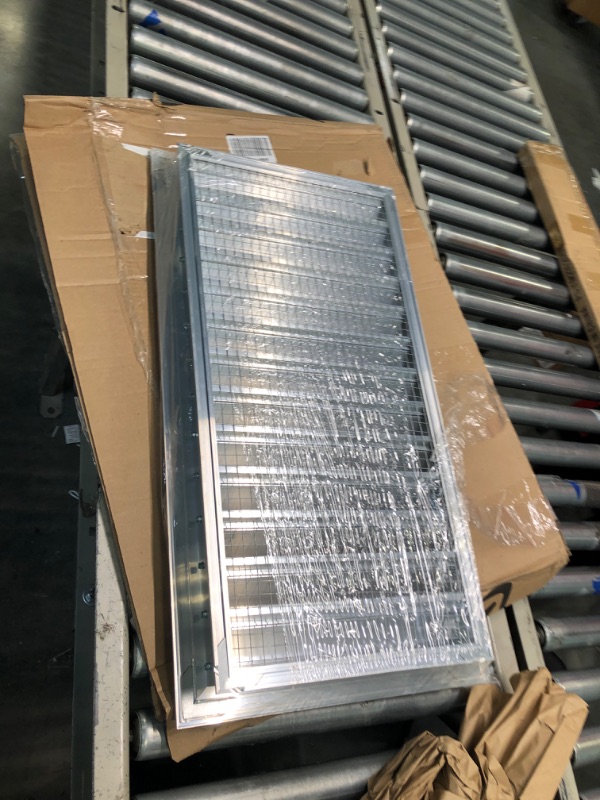 Photo 3 of 14" w X 28" h Aluminum Exterior Vent for Walls & Crawlspace - Rain & Waterproof Air Vent with Screen Mesh - HVAC Grille - Aluminum [Outer Dimensions 15.5”w x 29.5”h] 14 x 28 Anodized Aluminum
