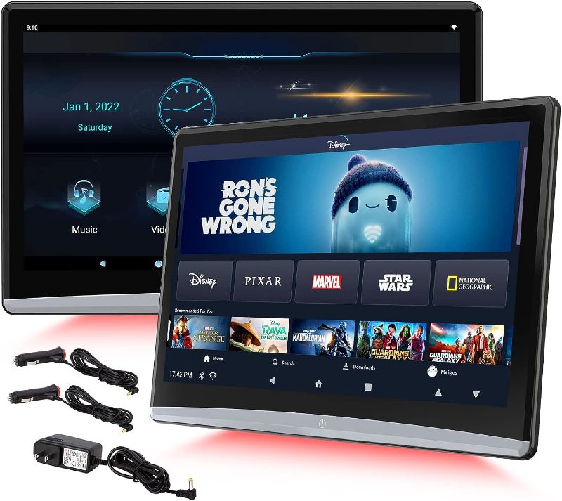 Photo 1 of DDAUTO 12.4 inch Dual Android 10 Headrest Video Players with WiFi, Sync Screen Tablets Phone Mirror Car Back Seat TV Monitors, IPS Touch Screen 4K, Play Netflix Movies YouTube -DD125N9