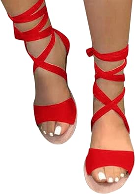 Photo 1 of Aniywn Lace Up Ankle Strap Sandals for Women Flat Gladiator Sandal Summer Open Toe Tie Up Dress Shoes (SIZE 42)
