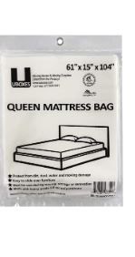 Photo 1 of uBoxes Queen Mattress Clear Plastic Poly Covers, 61 x 15 x 104 inch, Heavy Duty 2 mil, 1 Pack 