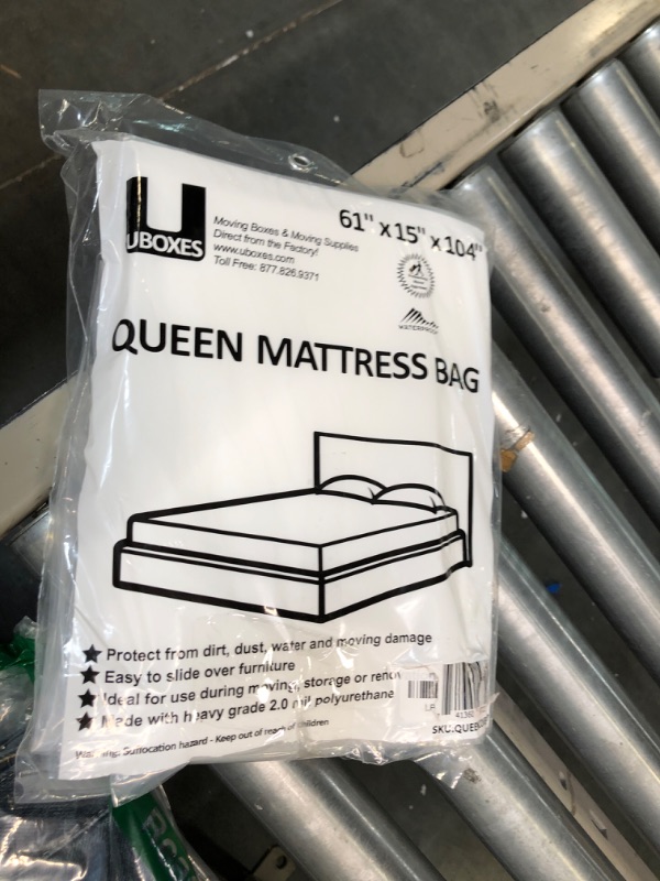 Photo 2 of uBoxes Queen Mattress Clear Plastic Poly Covers, 61 x 15 x 104 inch, Heavy Duty 2 mil, 1 Pack 