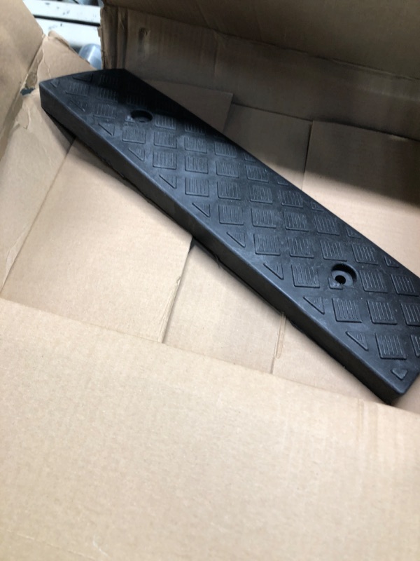 Photo 1 of 4" Rise Rubber Curb Ramps Heavy Duty Driveway Curb Ramp 17000 Lbs Car Slope Ramp for Sidewalk Cars RV Trucks Shed Access Bike Pets Scooter Wheelchair 