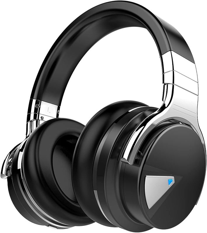 Photo 1 of Silensys E7 Active Noise Cancelling Headphones Bluetooth Headphones with Microphone Deep Bass Wireless Headphones Over Ear, Comfortable Protein Earpads, 30 Hours Playtime for Travel/Work, Black
