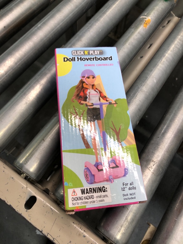 Photo 1 of Click N' Play Scooter Set for 12" Dolls, Remote Control Pink Hoverboard with Helmet & Kneepad Accessories, Compatable with Barbies and Ken Dolls, Gifts for Girls Ages 3+, Girl Toys
