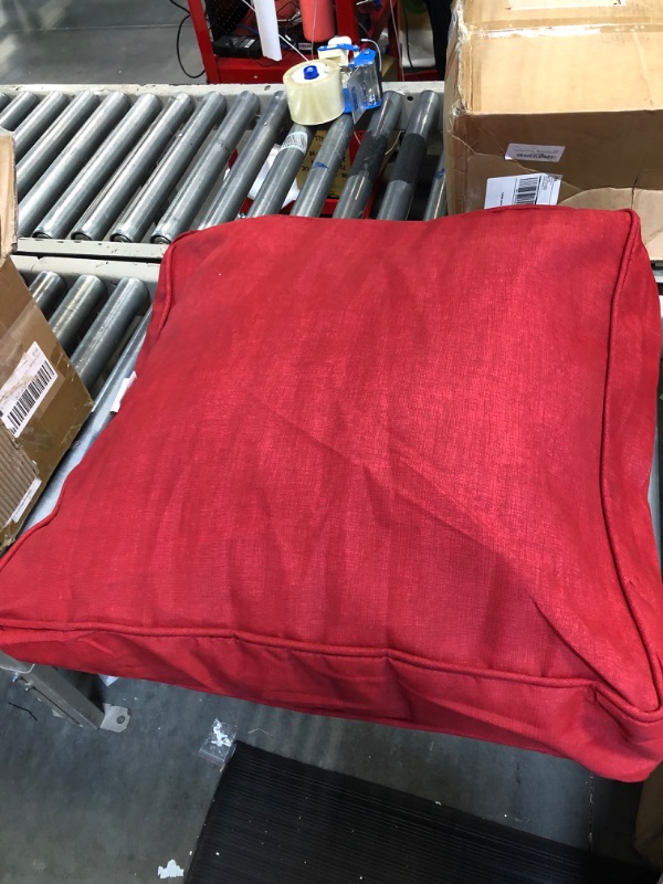 Photo 2 of Arden Selections ProFoam Performance Outdoor Deep Seat Cushion 24 x 24, Caliente Red 24" x 24" Deep Seat (Bottom Cushion Only) Caliente Red